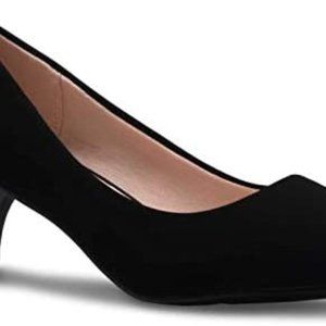 Olivia K Women's D'orsay closed toe kitten heel pu